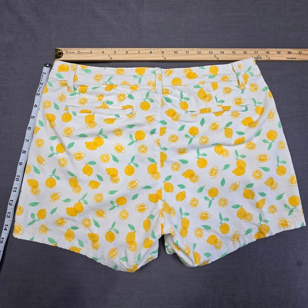 St Johns Bay Lemon Print 5" Cotton Stretch Shorts Size 12 - Picture 5 of 5